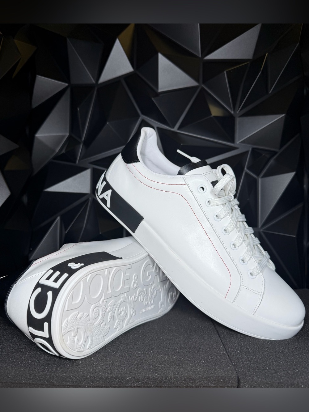 Dolce & Gabbana Protofino White Leather Low-Top